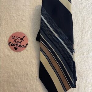 Classic Striped Navy and Brown Tie
